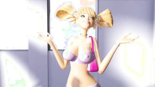 3DGSPOT - Hot Blonde Gets Her Throat Fucked By A Big Cock While Shopping A Dildo! 3D ANIMATION!