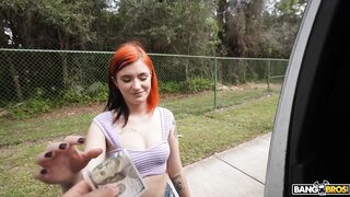 BANGBROS - Sawyer Kelly Gets Her Shaved Tight Pussy Stretched By A Huge Dick In The Bang Bus - Carmen Joy