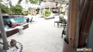 BANGBROS - Ebony Mystique Gets Oil Spread All Over Her Perfect Bubble Ass By Her Naughty Stepson