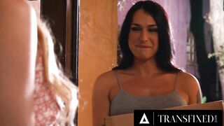 TRANSFIXED - Lesbian Babe's Bonding With New Trans Neighbor Khloe Kay Leads To Hard Strap-On Sex