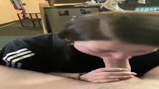 Coworker Sucks BWC And Swallows Cum!