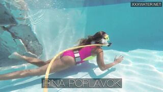 Irina Poplavok blonde pornstar in the pool