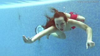 Being naked underwater brings her sexual pleasures