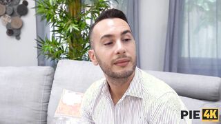 PIE4K. Petite brunette lets stranger fuck and cum inside in exchange for ID card