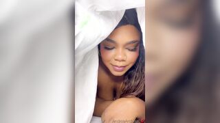 Ebony Step Mom caught Step Son jerking off pretending sex doll