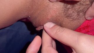 Close-up. How a woman has an orgasm