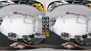 VIRTUAL PORN - Bess Breast Learns How To Play Drums & Playing With A Dick At the Same Time