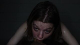 18 yo teen KIRA MERCY chokes on cock and get sperm on her THROAT