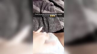 Sexting on Snapchat while listening to my stepmom fucking a stranger! I squirt 3 times at her door!
