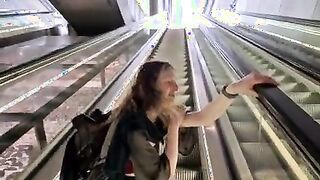 First-time voyeur plays with her pussy in an Amsterdam Metro Station