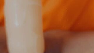 Extreme close up, wet pussy, big clit, sex machine dildo
