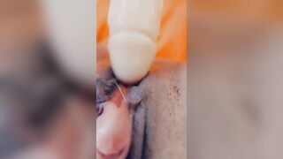 Extreme close up, wet pussy, big clit, sex machine dildo