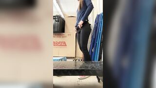 Mommy shows her ass at work
