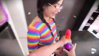 I'm in love with my stepdad and he catches me masturbating so I decide to fuck him.