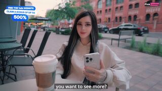 Pretty girl masturbates in a cafe and on the street. sucked in a public place - pinkloving