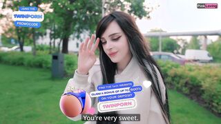 Pretty girl masturbates in a cafe and on the street. sucked in a public place - pinkloving