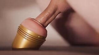 Swedish guy gently fucks his fleshlight