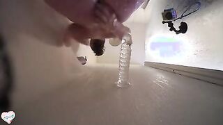 Vixen Chubby MILF Has Self-Care Sunday in the Shower With BIG Clear Dildo!