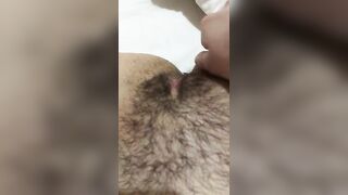 POV Look how hairy my pussy, full bush. Lick my pussy, please!