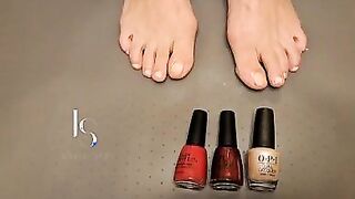 Candy Cane Toe Painting for Christmas!