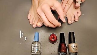 Candy Cane Toe Painting for Christmas!