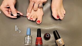 Candy Cane Toe Painting for Christmas!