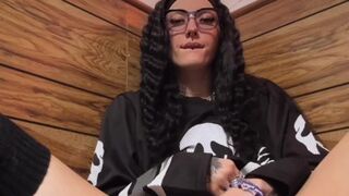 Amateur goth girl pounds pussy with dildo till multiple creampies