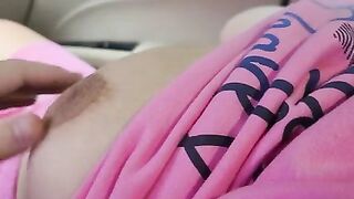 I Let Stranger Touch My Big Tits and Pussy in the Car