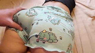 Cute Stepsis lets Me Cum on Her Pajama