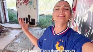 GIANT BUKKAKE - French Slut Sucks Strangers for Euro 2024 of Football