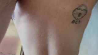 Sexy MILF shares intimate shower moment with her husband and gets fucked from behind