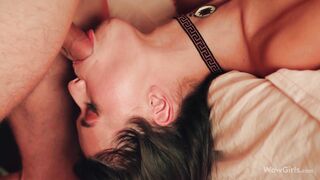 WOWGIRLS Very hot brunette girl Evelin Elle fucking a stranger on the bed