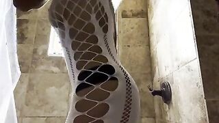 See Through Sheer Dress in Shower Try On Haul.