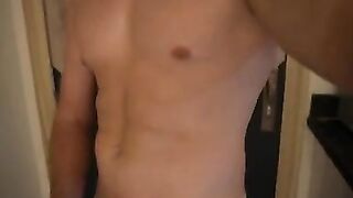 Fit hot guy jerks off