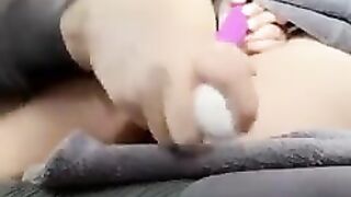 Mrs.Nvsty squirts & cums in the back seat of her car