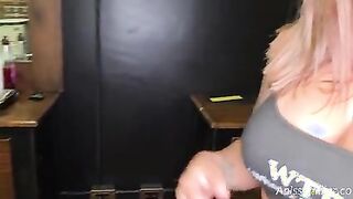 Big ass hairdresser fucks her client and he fills her with cum- anissamiller