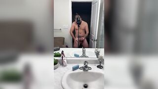 Mirror jerk off with cum