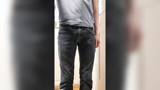 Soaking jeans with lots of pee