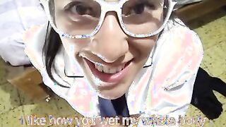 POV A CUMSLUT STUDENT, ROUGHT SLOPPY BLOWJOB AND PLAYING WITH CUM