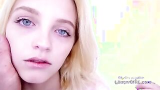 Skinny angel gets her teen pussy fucked in studio