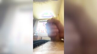 Masturbating my Penis and cumming on the bed