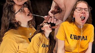 Sloppy girlfriend asked me to pee in her mouth... she was NOT ready