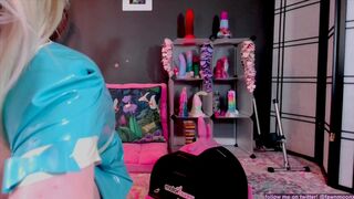 Naughty Blonde Latex Motorbunny Double Penetration DP High Heels Blonde Hair Screaming Orgasm Denial