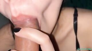 slobbery and gentle blowjob from a neighbor from below