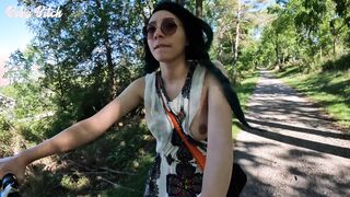 Riding a cock naked on my bike in public