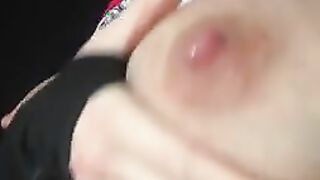 Squirting milk from the breasts - milking like a COW - massage of milky tits and playing with nipple