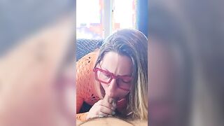 Listen to the sounds of her throat with a cock in it