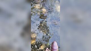 Closeup Pissing in the River