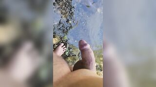 Closeup Pissing in the River