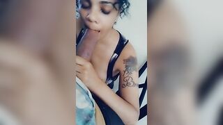 Deep throat midget ebony queen facial